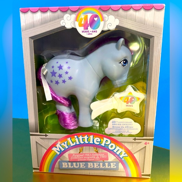 MY LITTLE PONY NWT 40 YEARS ORIGINAL 1983 COLLECTION BLUE BELLE PONY & BRUSH - Picture 1 of 12